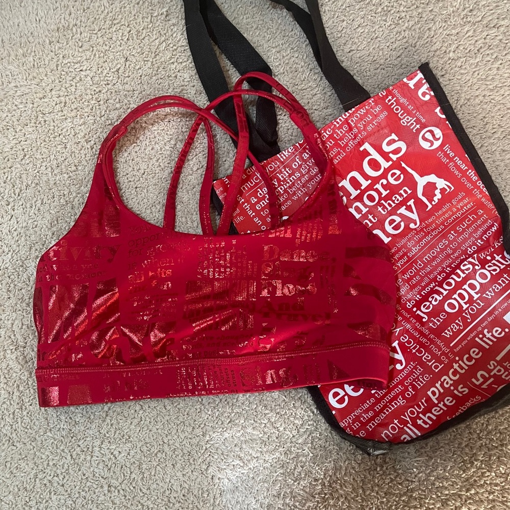 Lululemon energy bra manifesto red